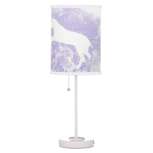 Lamp with Horses on a Lavender Background (Right)