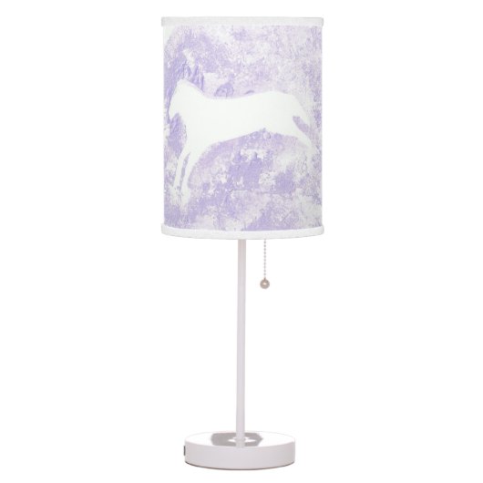 Lamp with Horses on a Lavender Background (Left)
