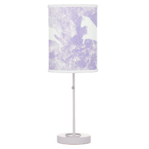 Lamp with Horses on a Lavender Background