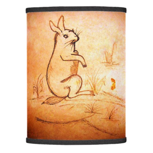 Lamp with rabbit in desert for animal lovers