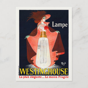 Lampe Westinghouse France Vintage Poster 1912 Postcard