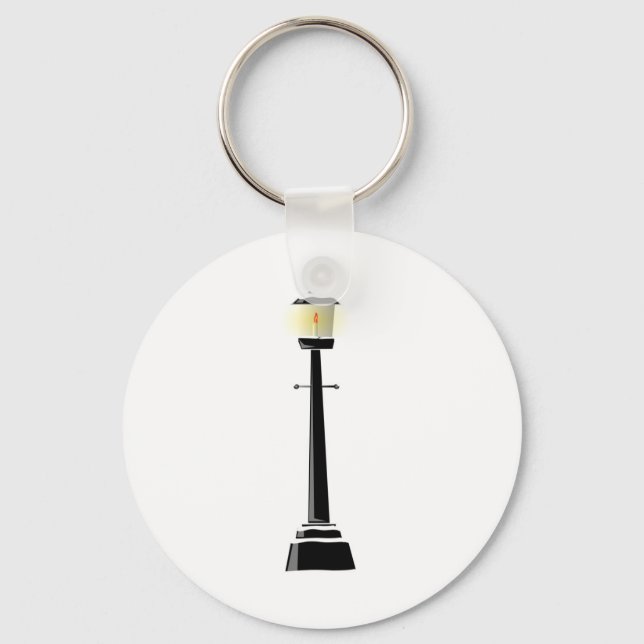 Lamplight at Night in Winter Keychain (Front)