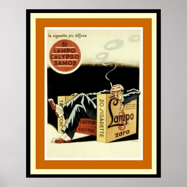 Lampo Calypso Samos Cigaret Ad Poster (Front)