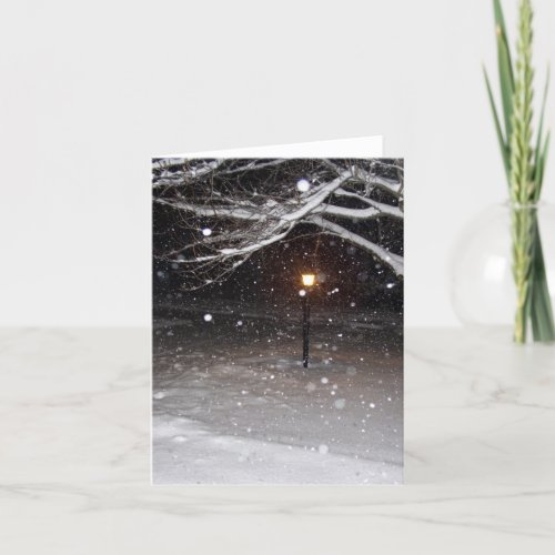 Lamppost in the Snow Notecard