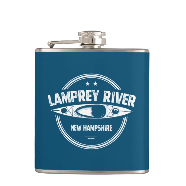 Lamprey River New Hampshire Kayaking Flask (Front)