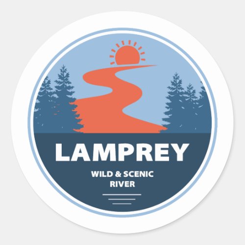 Lamprey Wild And Scenic River New Hampshire Classic Round Sticker