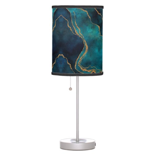 Lamps  Shades _ Gold Blue and Teal Marble Effect