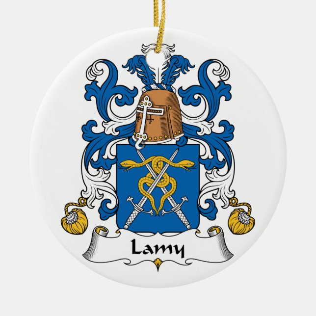 Lamy Family Crest Ceramic Ornament (Front)