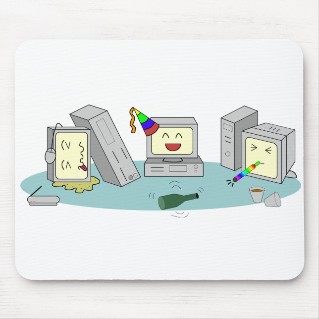 Lan Party Computer Gaming Geeky Mouse Pad (Front)