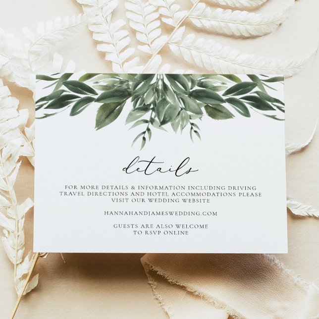 LANA Bohemian Watercolor Greenery Details Card (Creator Uploaded)