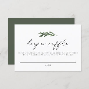 LANA-Minimalist Boho Greenery Diaper Ticket Invitation