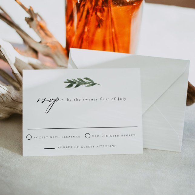 LANA Modern Bohemian Watercolor Greenery RSVP Invitation (Creator Uploaded)