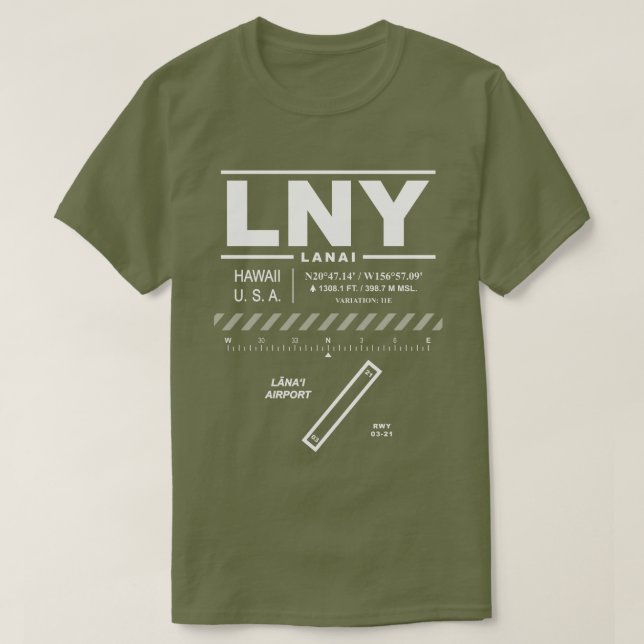 Lanai Airport LNY T-Shirt (Design Front)