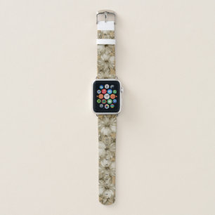 Lanai Distressed Hawaiian Hibiscus - Khaki Apple Watch Band