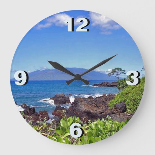 Lanai from Maui Large Clock