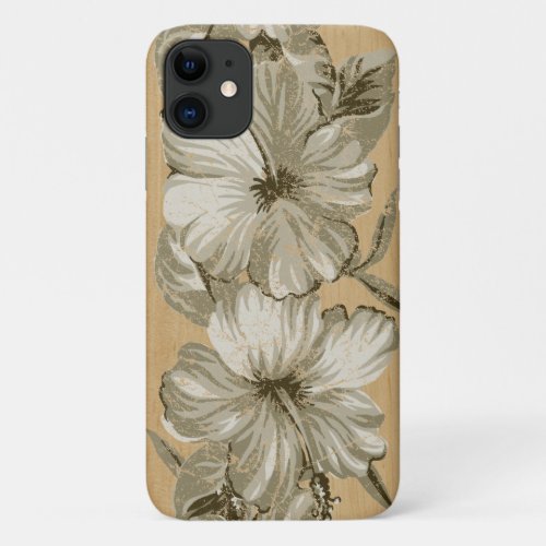 Lanai Hawaiian Hibiscus Faux Wood iPhone 11 Case