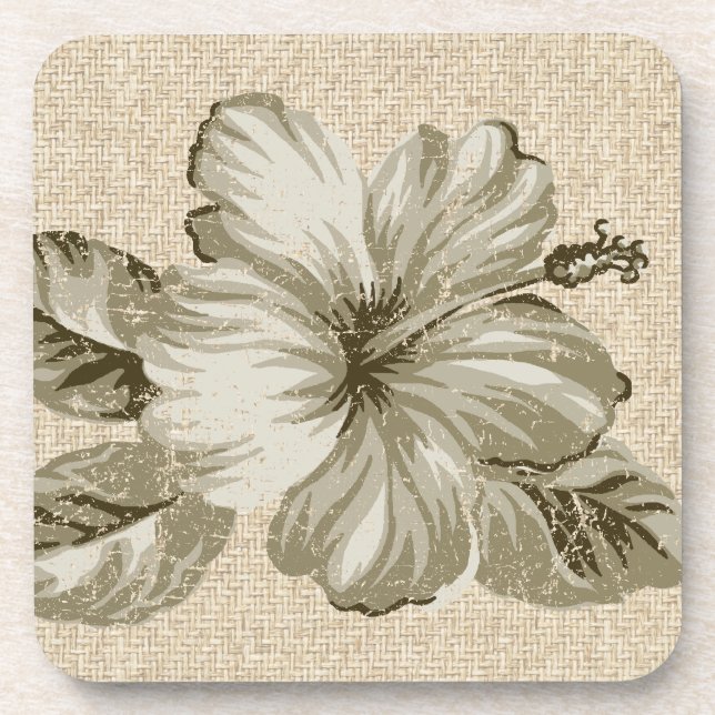 Lanai Hibiscus Hawaiian Cork-backed Coasters (Front)