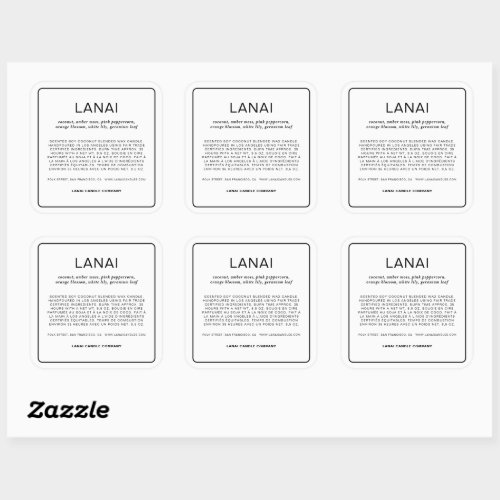 Lanai Matte Sticker Labels 3x3