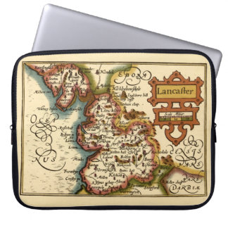 Lancashire County England Old Antiquarian Map Laptop Sleeve