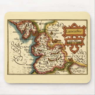 Lancashire County England Old Antiquarian Map Mouse Pad
