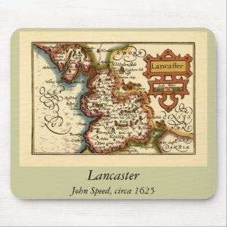 Lancashire County England Old Antiquarian Map Mouse Pad