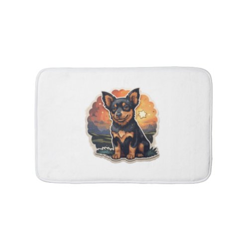 Lancashire Heeler at sunset Bath Mat