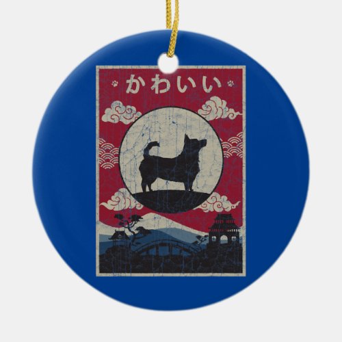 Lancashire Heeler Japanese Design Kawaii Dog Mom Ceramic Ornament