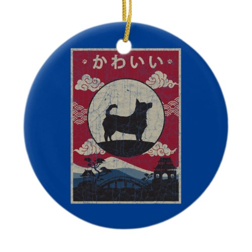 Lancashire Heeler Japanese Design Kawaii Dog Mom Ceramic Ornament