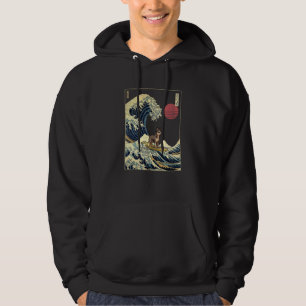 Lancashire Heeler Japanese Kanagawa Wave  Surf Dog Hoodie