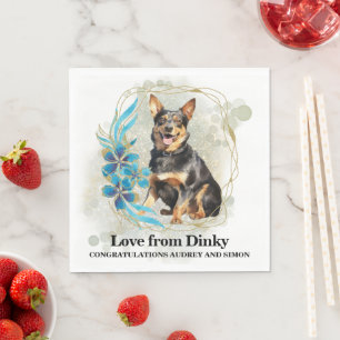 Lancashire Heeler Wedding Napkin With Dogs Photo