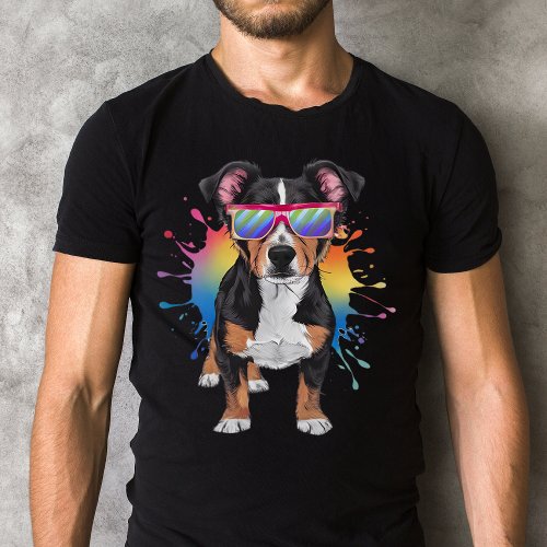 Lancashire Heeler with Sunglasses Colorful Design T_Shirt