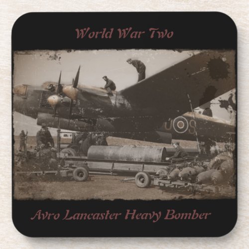 Lancaster Being Loaded with Bombs Drink Coaster