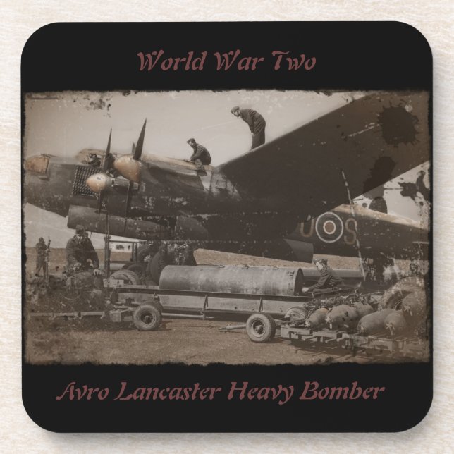 Lancaster Being Loaded with Bombs Drink Coaster (Front)