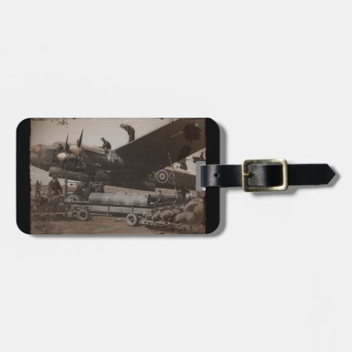 Lancaster Being Loaded with Bombs Luggage Tag
