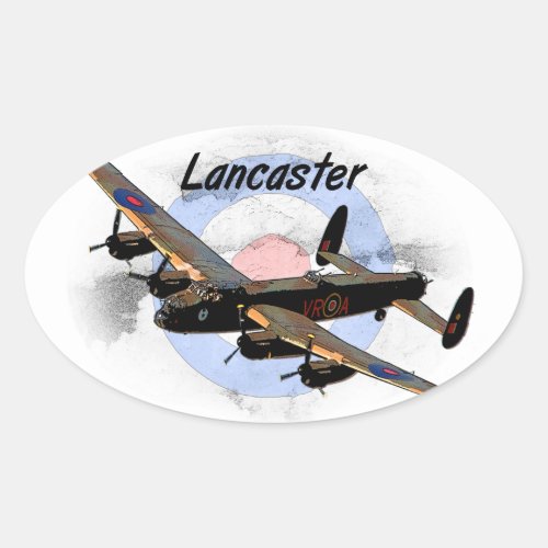 Lancaster Bomber Oval Sticker