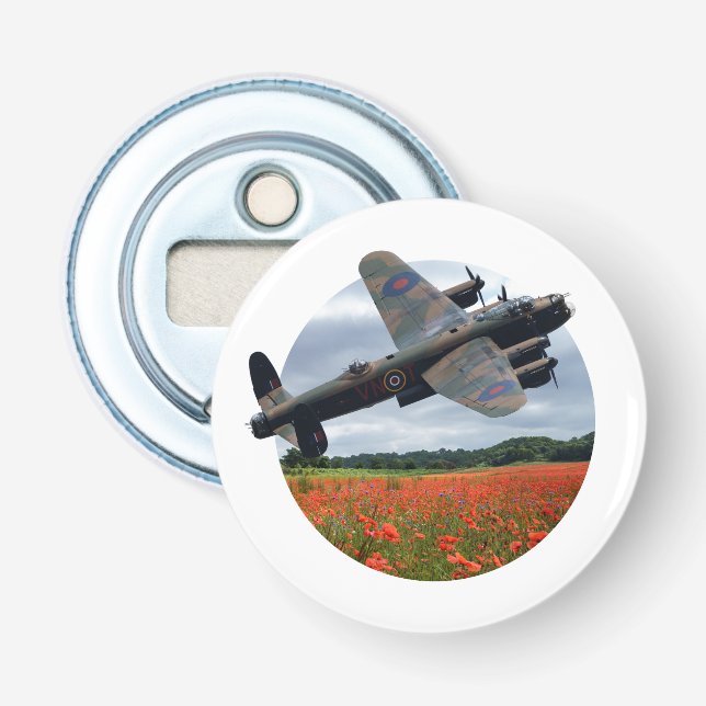 Lancaster Bomber Over A Poppy Field Bottle Opener (Front)