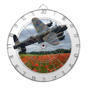 Lancaster Bomber Over A Poppy Field Dart Board