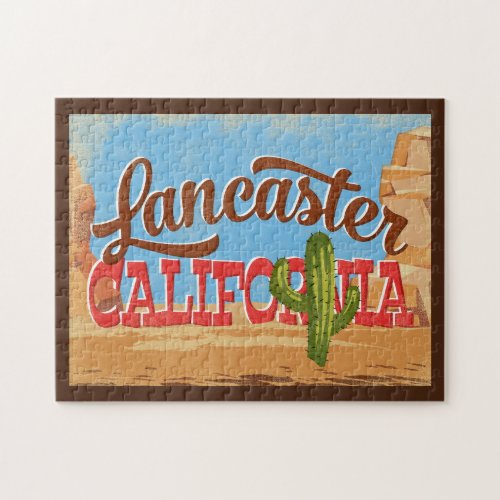 Lancaster California Cartoon Desert Vintage Travel Jigsaw Puzzle