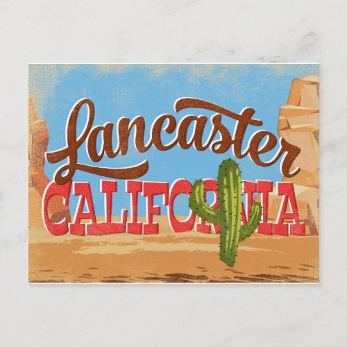 Lancaster California Cartoon Desert Vintage Travel Postcard