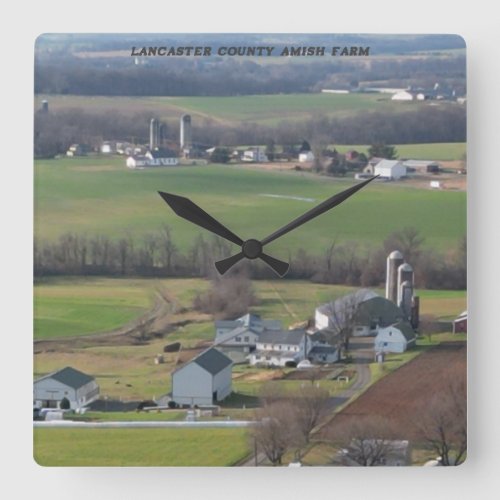 Lancaster County Amish Farm wall clock