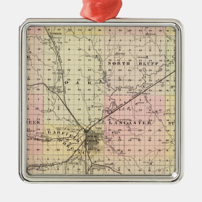 Lancaster County, Nebraska Metal Ornament (Front)