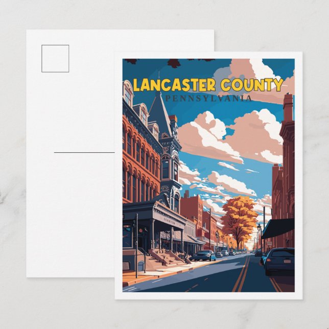 Lancaster County Pennsylvania USA vintage travel  Postcard (Front/Back)