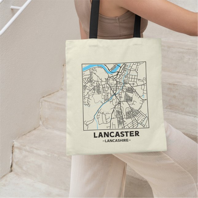 Lancaster, Lancashire City Map Tote Bag (Creator Uploaded)