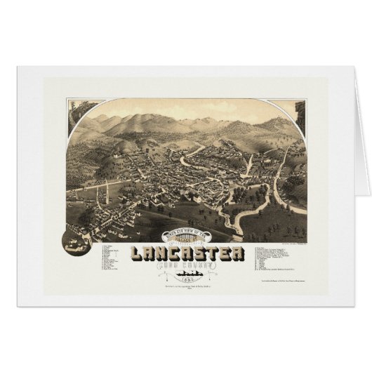 Lancaster, NH Panoramic Map - 1883 Cards (Front Horizontal)
