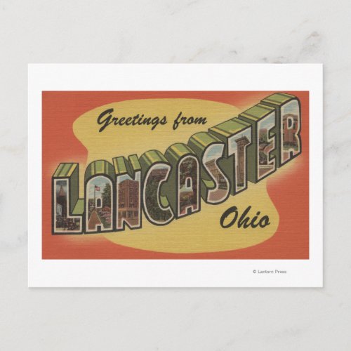 Lancaster Ohio _ Large Letter Scenes Postcard