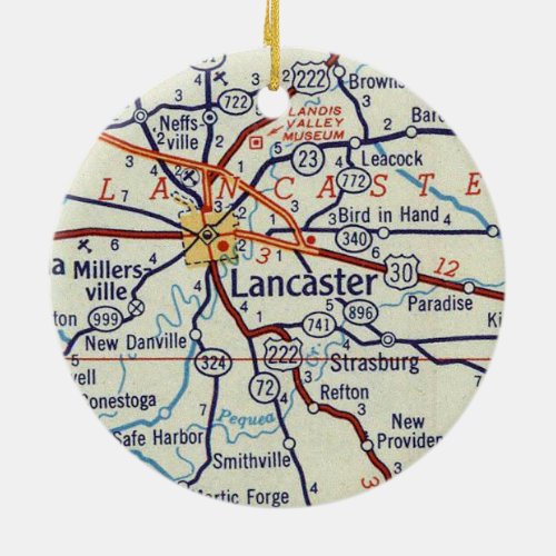 Lancaster PA Ceramic Ornament