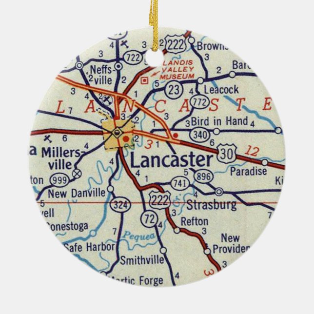 Lancaster PA Ceramic Ornament (Back)