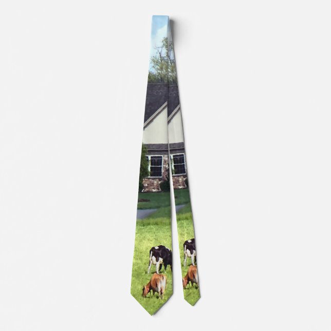 Lancaster PA - Family Farm With Cows in Pasture Neck Tie (Front)