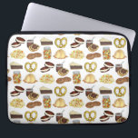 Lancaster, PA Pennsylvania Dutch Amish Foods Laptop Sleeve<br><div class="desc">Illustration features classic Amish and Pennsylvania Dutch food favorites including: whoopie pies, chicken pot pie, soft pretzels, gingersnap cookies, chow chow relish, apple butter, shoo fly pie, and apple dumplings. Great for your favorite foodie, or any fan of PA Dutch cuisine! This Amish food design is also available on other...</div>