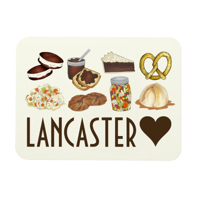 Lancaster, PA Pennsylvania Dutch Amish Foods Magnet (Horizontal)
